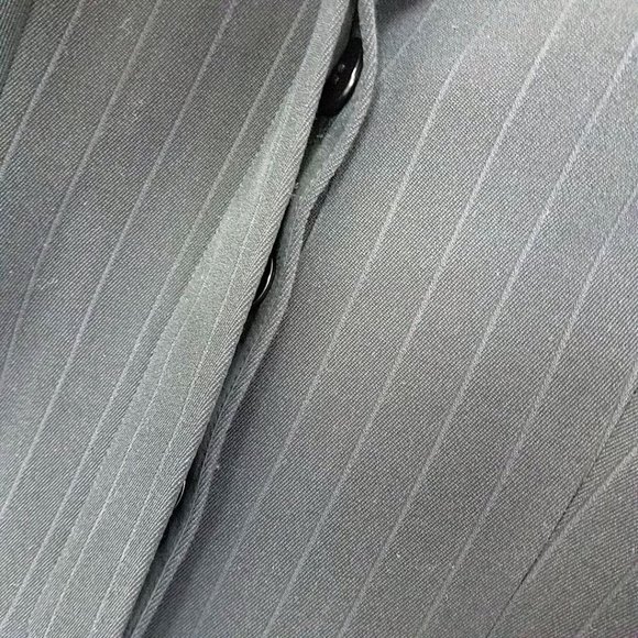 Giorgio Armani Size 14 Navy Blue Pin Lama Wool Blend Blazer Suit Coat Jacket - Picture 5 of 16